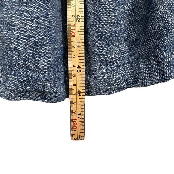 Old Navy Button Down Linen Blend Midi Dress | Blue Short Sleeve Casual | M - Picture 7 of 10